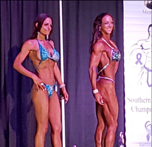 Theresa Dekker competes in bodybuilding competition